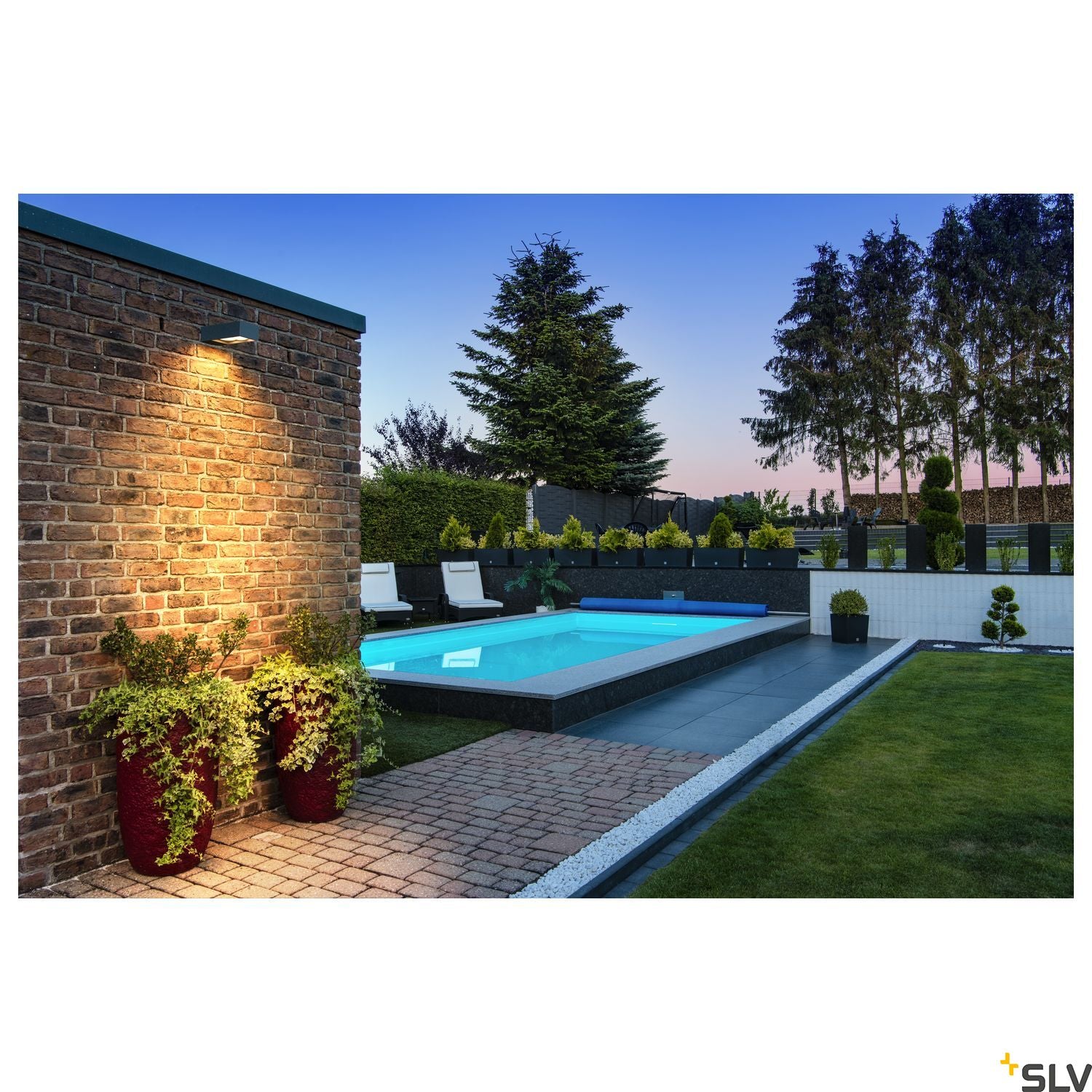 SLV ESKINA FRAME WL Outdoor LED wall-mounted light double anthracite CCT switch 3000/4000K 1004748