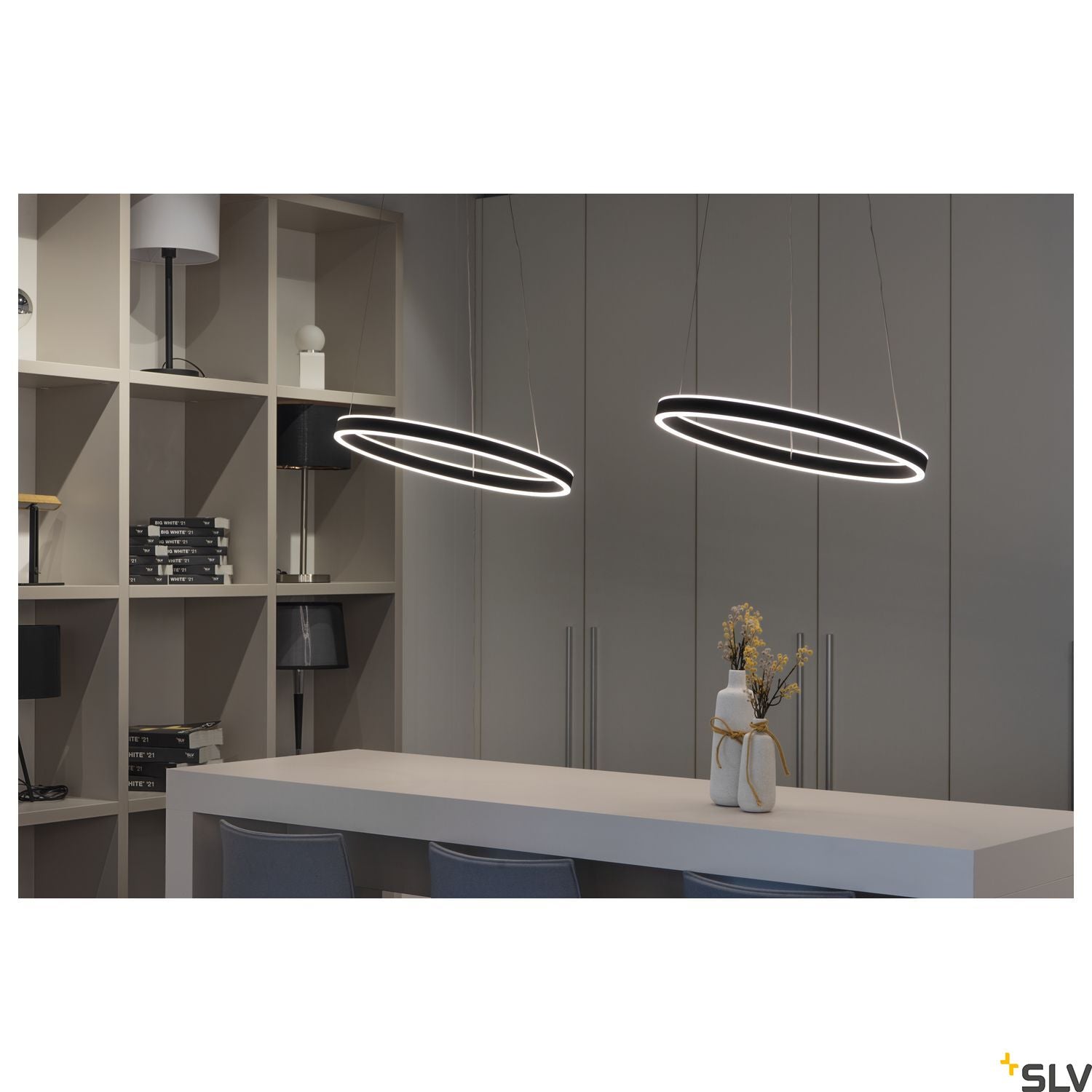 SLV ONE 60 PD DALI UP/DOWN Indoor LED pendant light black CCT switch 2700/3000K 1004761