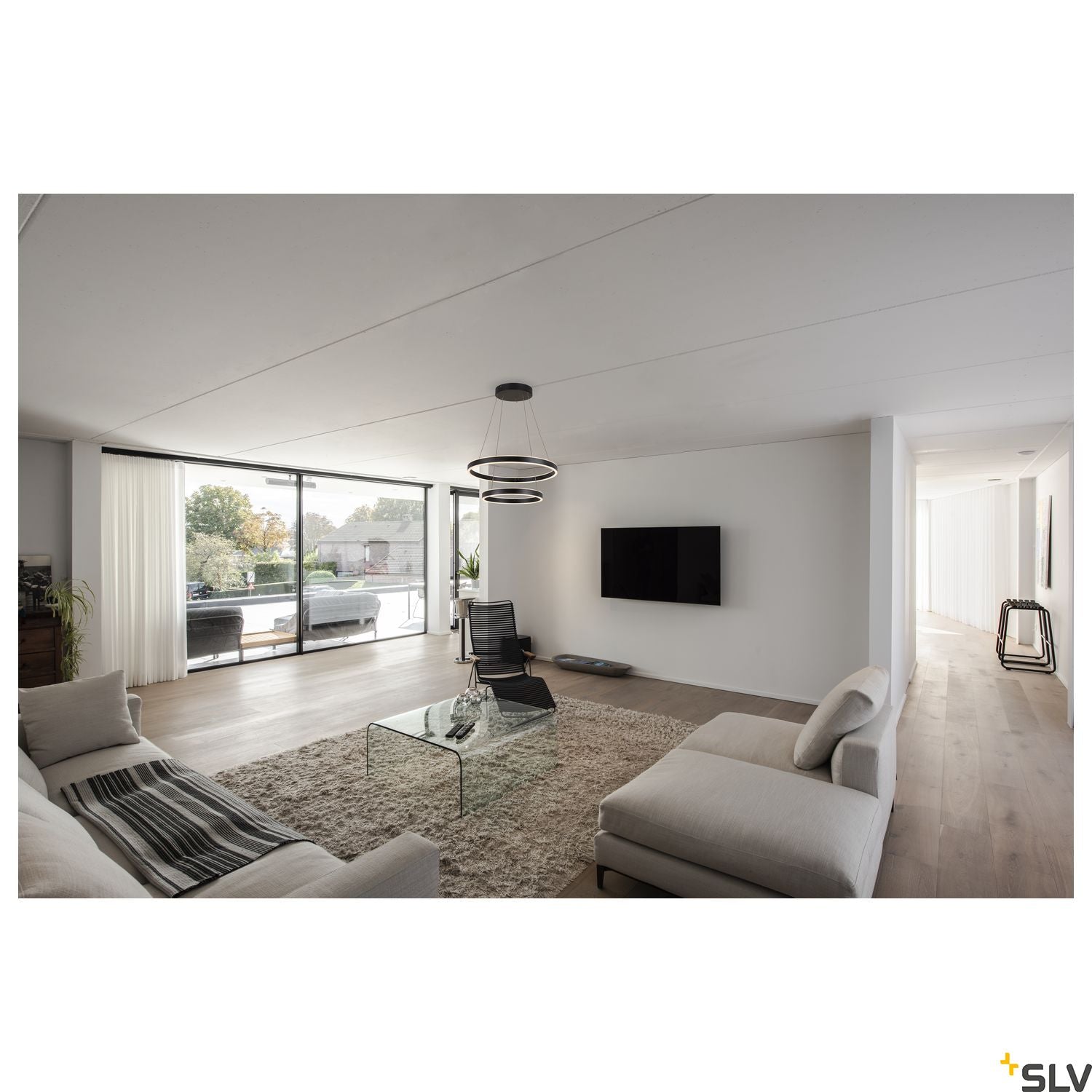 SLV ONE DOUBLE PD PHASE UP/DOWN Indoor LED pendant light black CCT switch 2700/3000K 1004765