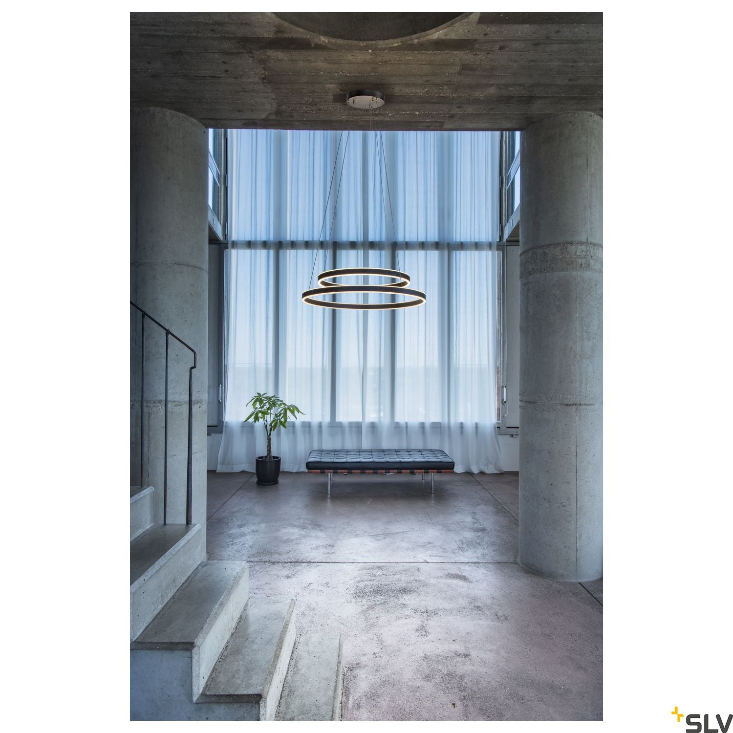 SLV ONE DOUBLE PD DALI UP/DOWN Indoor LED pendant light black CCT switch 2700/3000K 1004767