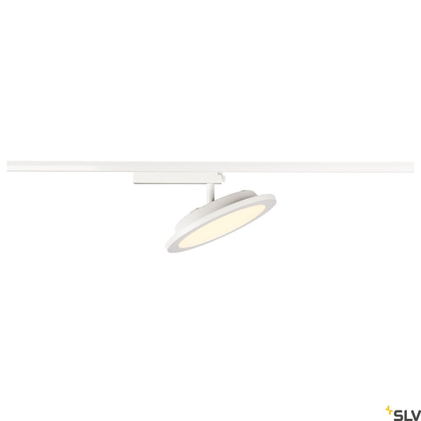 White Panel Track Light, SLV PANEL TRACK round 200mm, for Single Circuit White Track Lighting , 18W 3000K, 1004936
