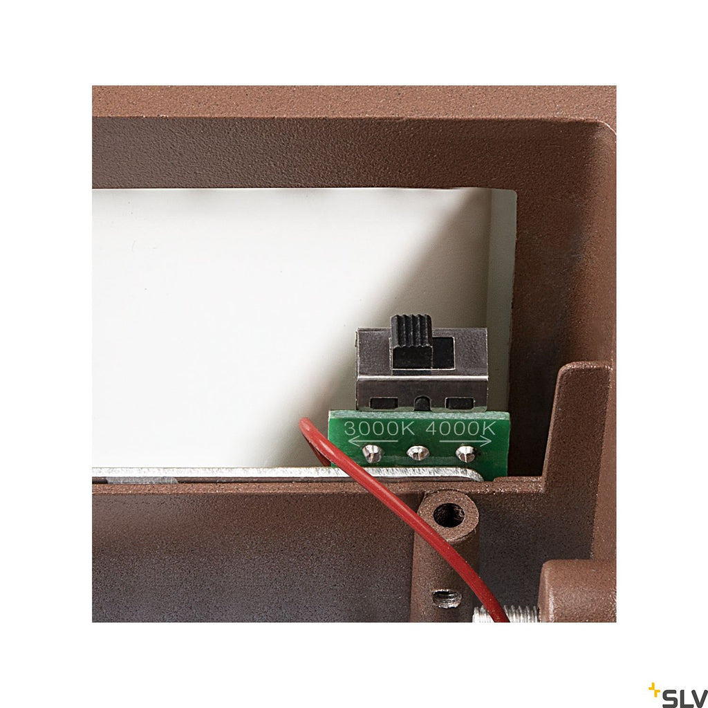 SLV SITRA S WL SINGLE, LED outdoor wall-mounted light, rust coloured, CCT switch 3000/4000K 1005150
