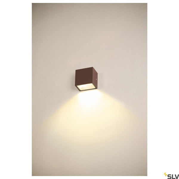 SLV SITRA S WL SINGLE, LED outdoor wall-mounted light, rust coloured, CCT switch 3000/4000K 1005150