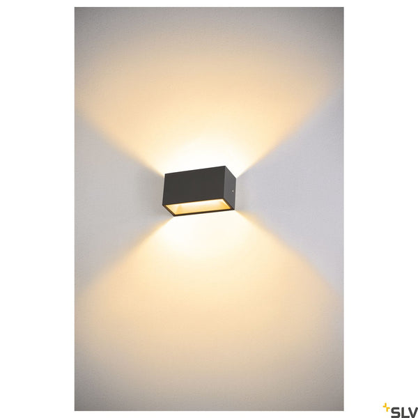 SLV SITRA M WL UP/DOWN, outdoor LED wall-mounted light, anthracite, CCT switch 3000/4000K 1005151