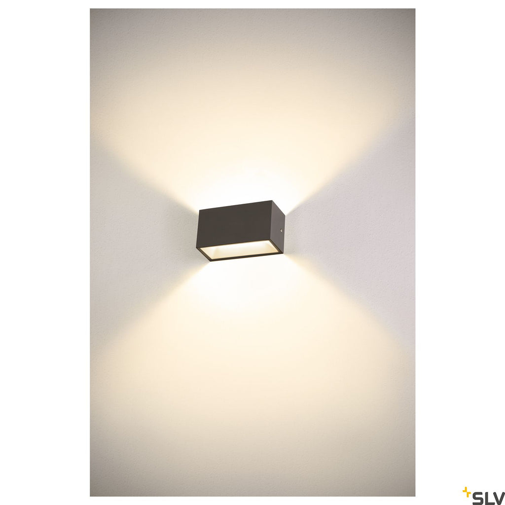 SLV SITRA M WL UP/DOWN, outdoor LED wall-mounted light, anthracite, CCT switch 3000/4000K 1005151