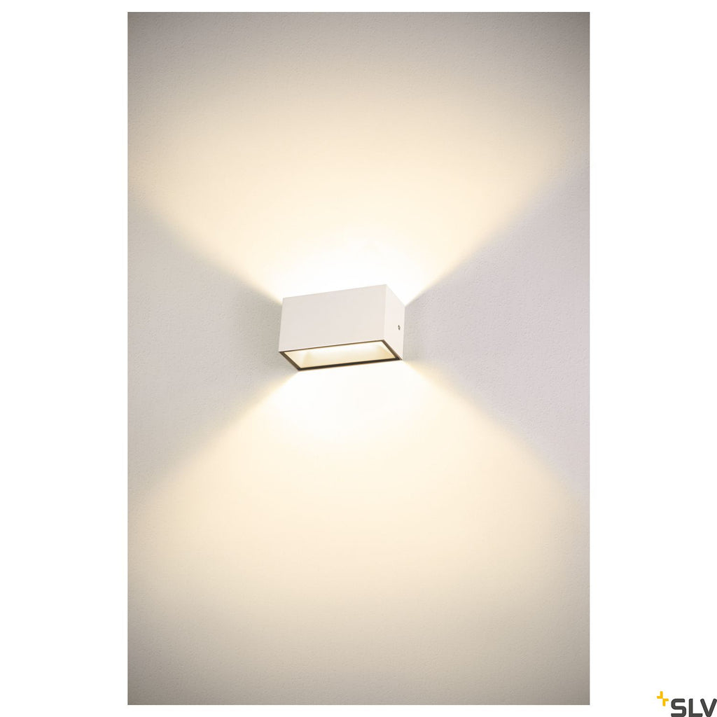 SLV SITRA M WL UP/DOWN, LED outdoor wall-mounted light, white, CCT switch 3000/4000K 1005153