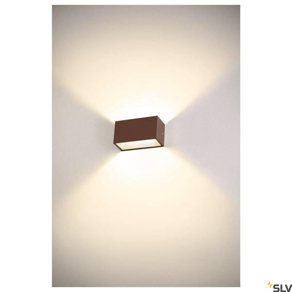 SLV SITRA M WL UP/DOWN, LED outdoor wall-mounted light, rust coloured, CCT switch 3000/4000K 1005154