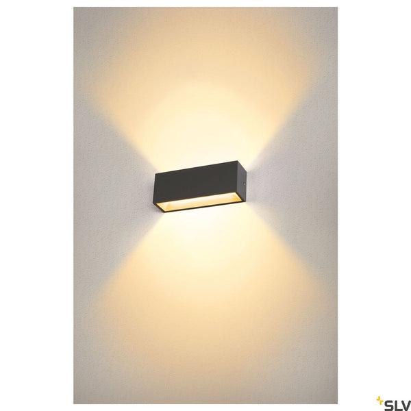 SLV SITRA L WL UP/DOWN, outdoor LED wall-mounted light, anthracite, CCT switch 3000/4000K 1005155