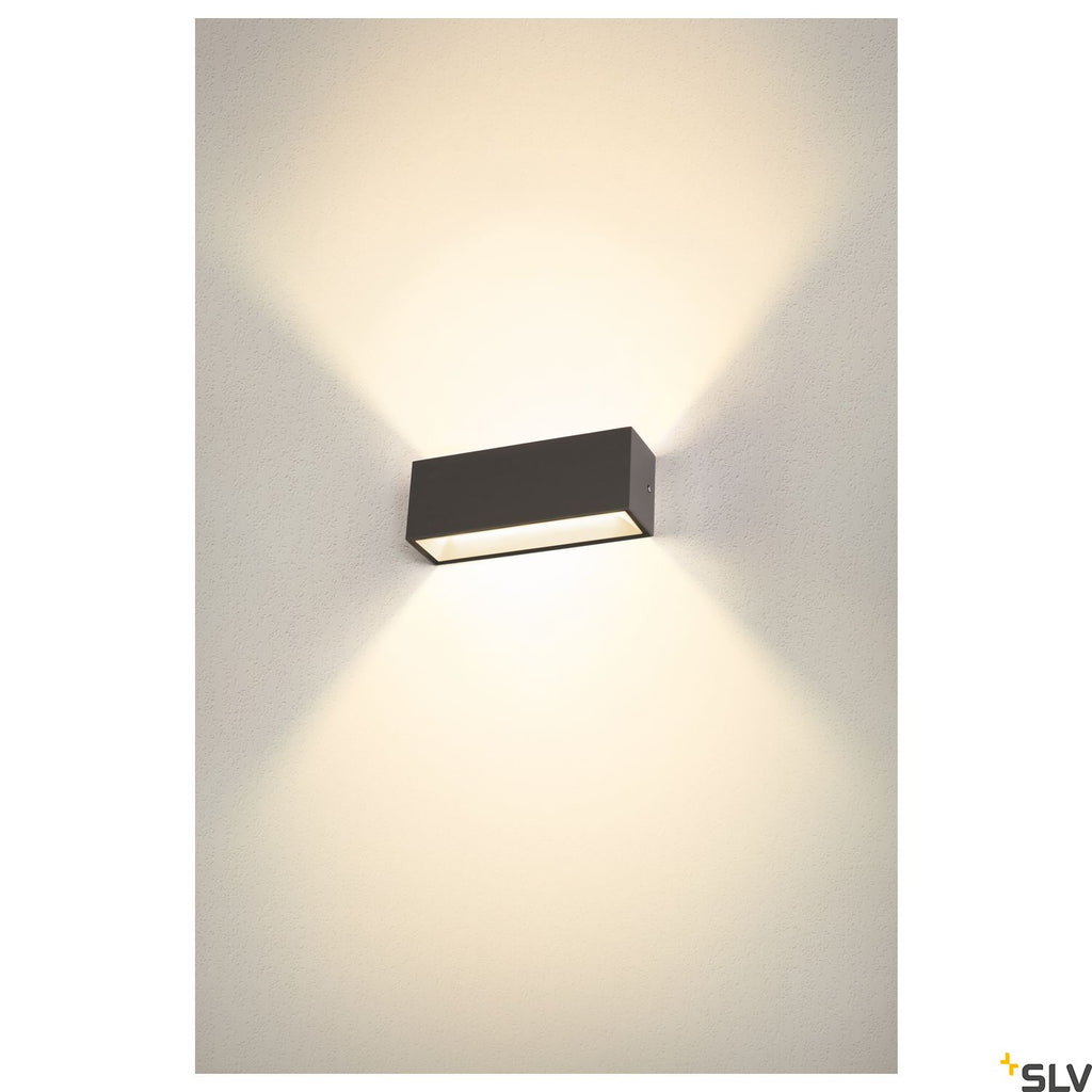 SLV SITRA L WL UP/DOWN, outdoor LED wall-mounted light, anthracite, CCT switch 3000/4000K 1005155