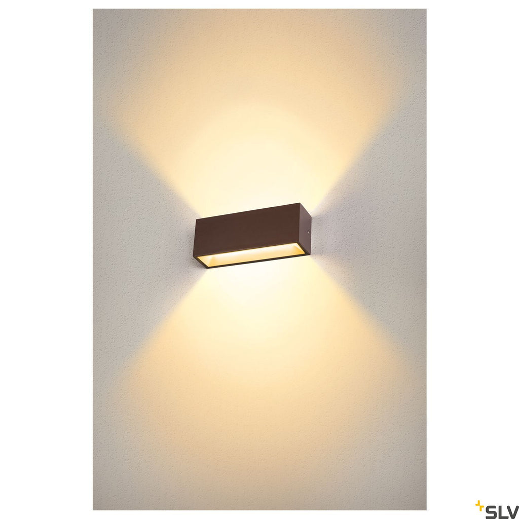 SLV SITRA L WL UP/DOWN, LED outdoor wall-mounted light, rust coloured, CCT switch 3000/4000K 1005157