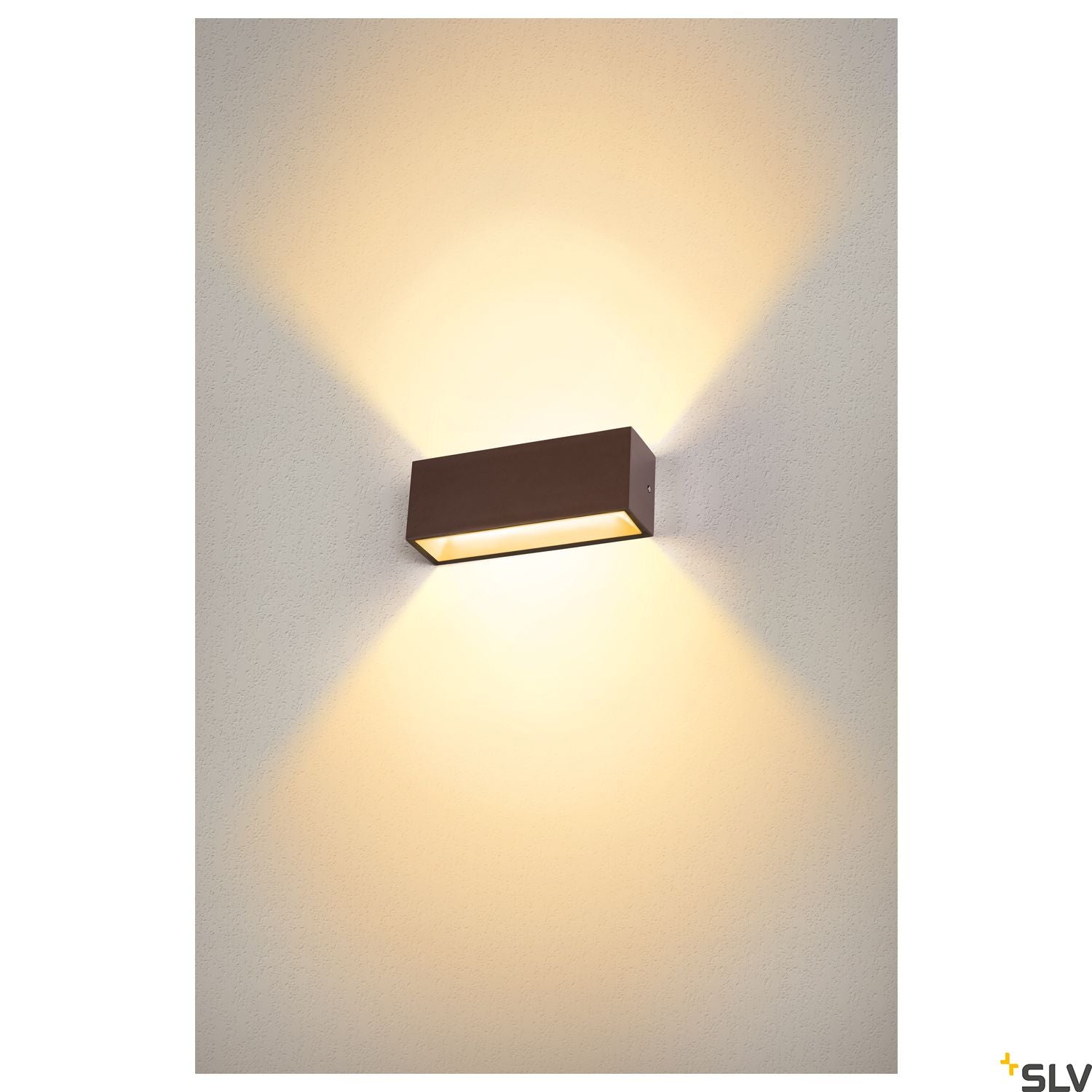 SLV SITRA L WL UP/DOWN, LED outdoor wall-mounted light, rust coloured, CCT switch 3000/4000K 1005157