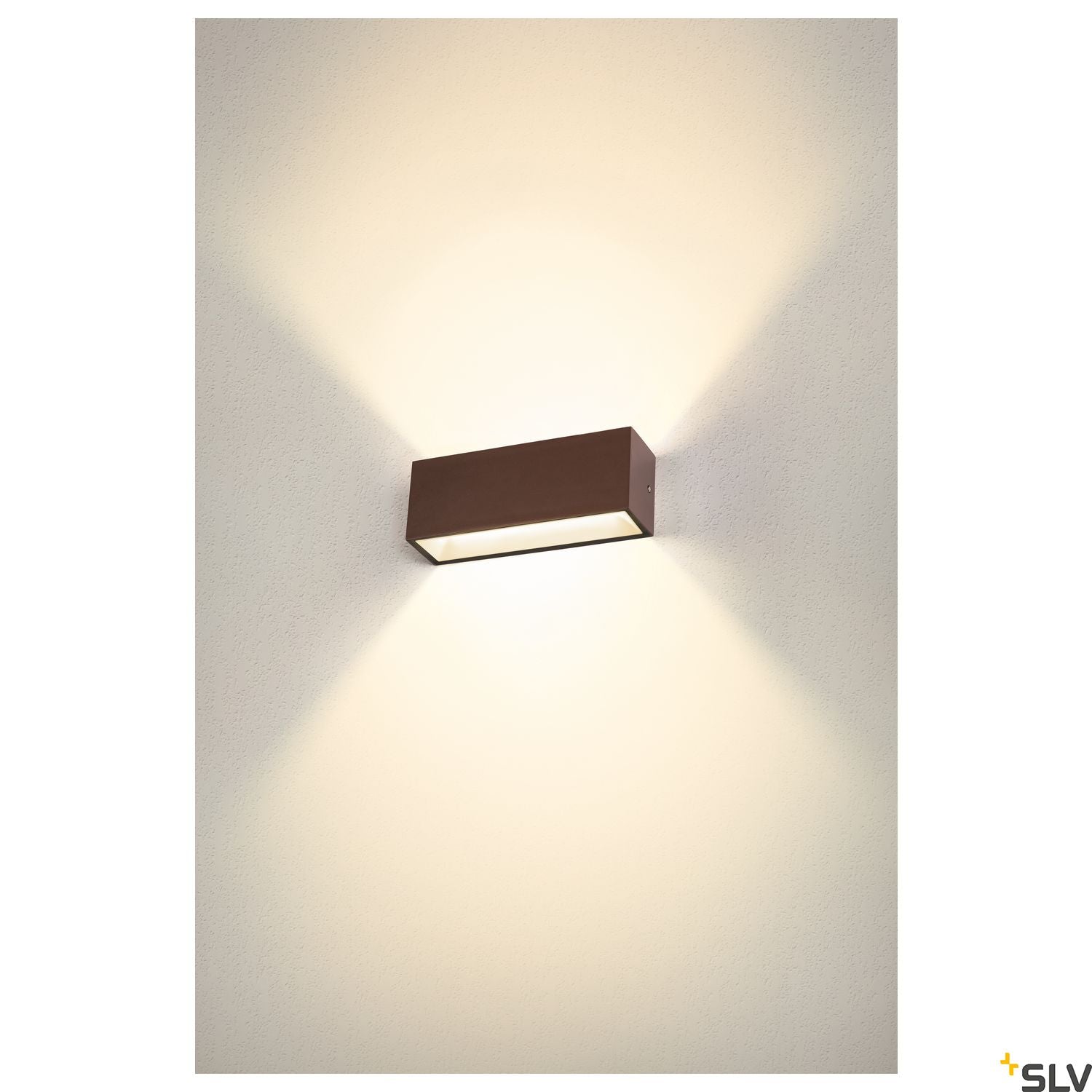 SLV SITRA L WL UP/DOWN, LED outdoor wall-mounted light, rust coloured, CCT switch 3000/4000K 1005157