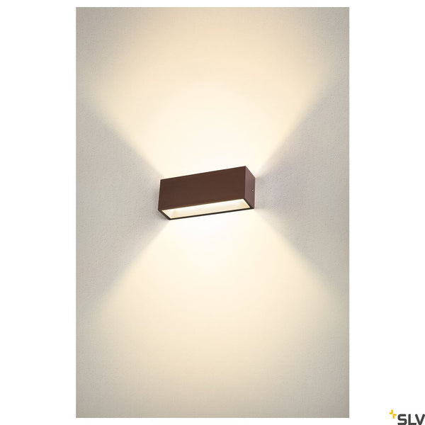 SLV SITRA L WL UP/DOWN, LED outdoor wall-mounted light, rust coloured, CCT switch 3000/4000K 1005157