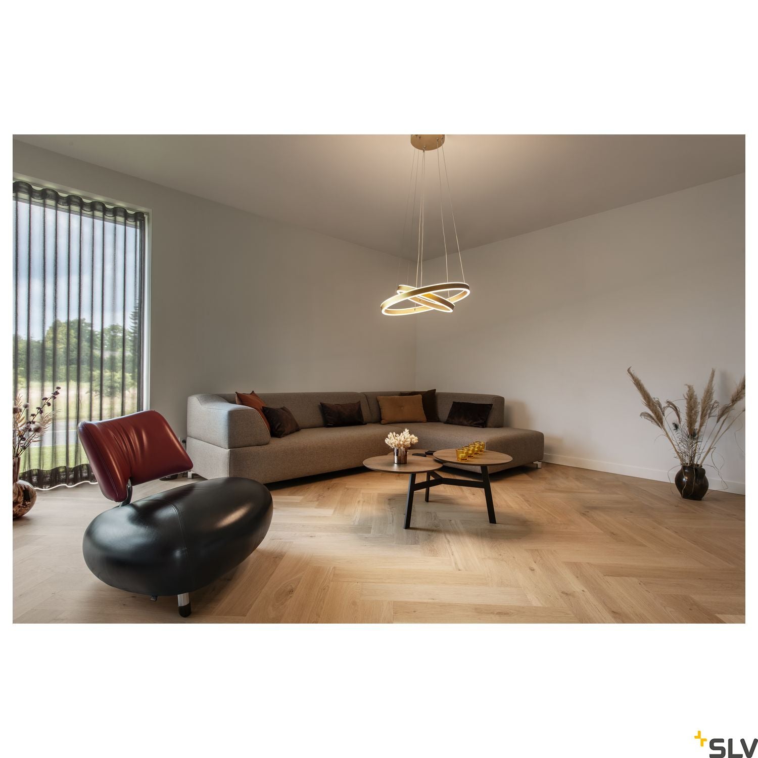 SLV ONE DOUBLE PHASE up/down, brass pendant light, 35W 2700/3000K 130° 1005178