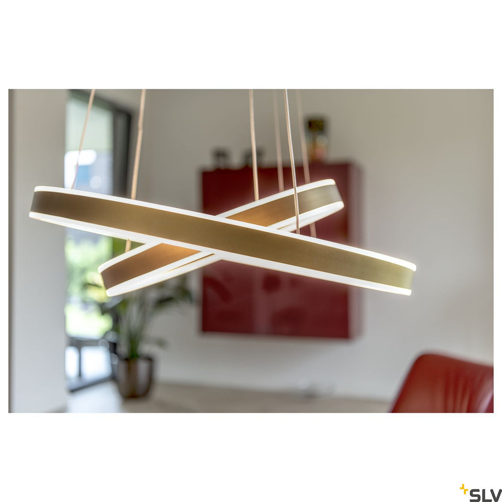 SLV ONE DOUBLE PHASE up/down, brass pendant light, 35W 2700/3000K 130° 1005178