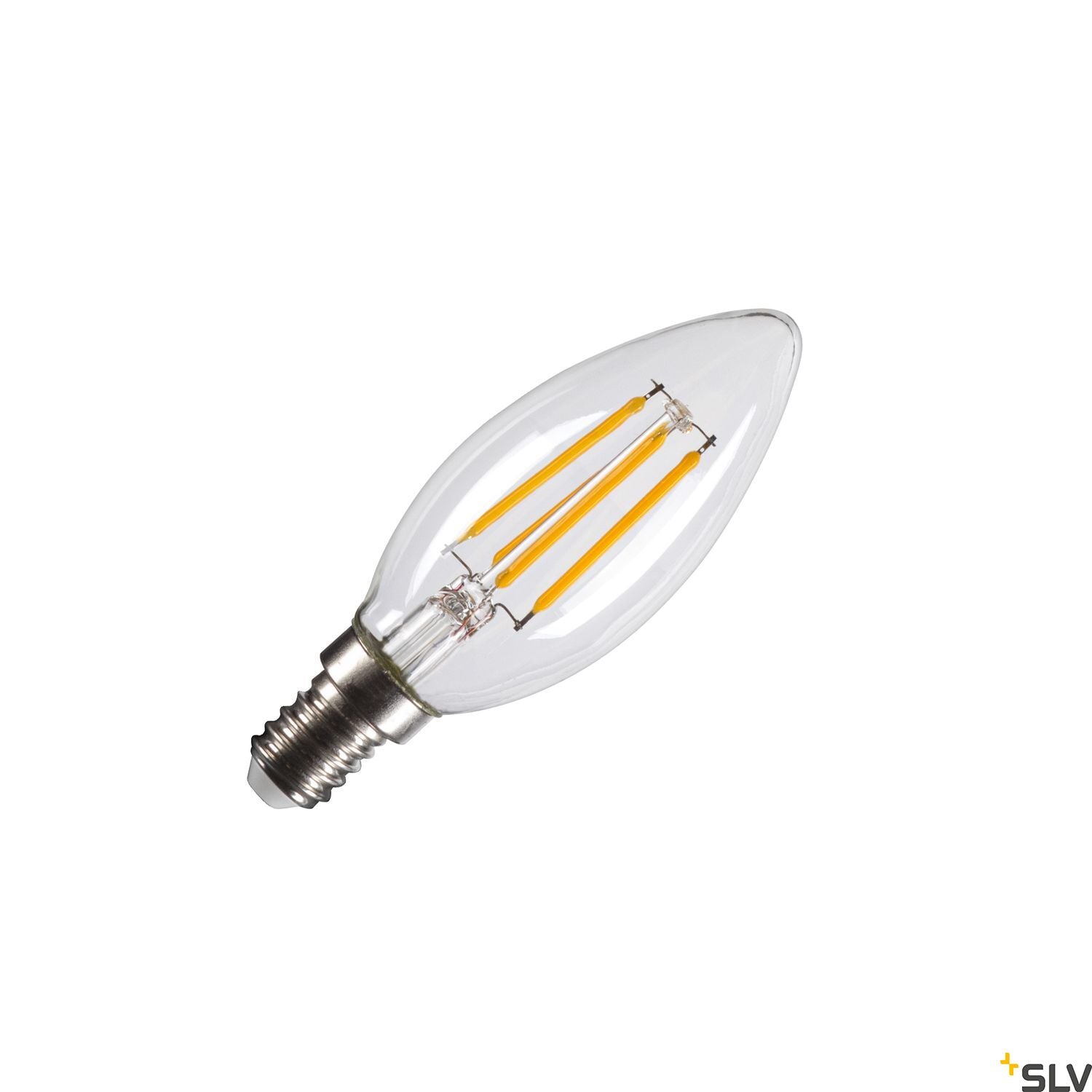 SLV C35 E14, transparent LED light, 4.2W 2700K CRI90 320° 1005284