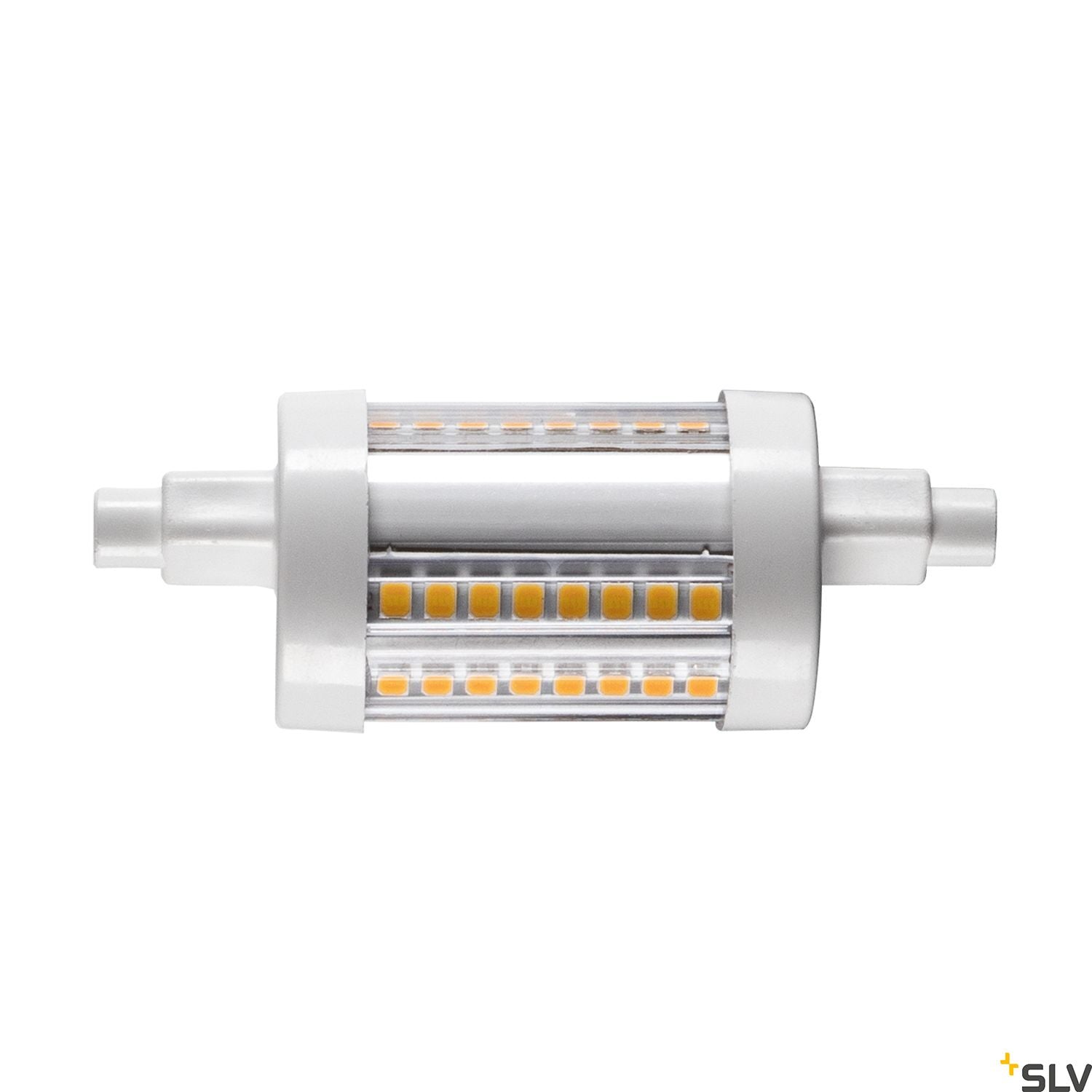 SLV QT DE12 R7S 78mm, transparent LED light, 9W 3000K CRI90 330° 1005287