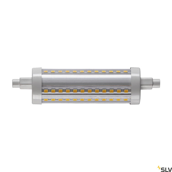 SLV QT DE12 R7S 118mm, transparent LED light, 15W 3000K CRI90 330° 1005288