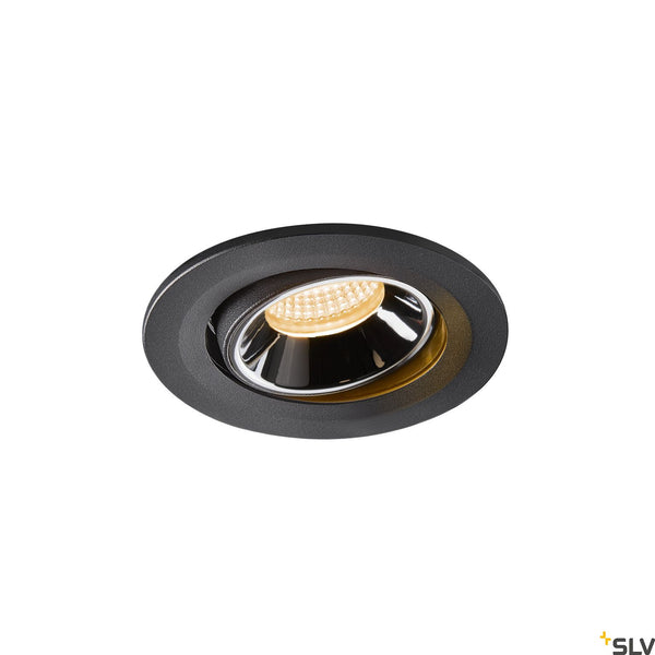 SLV NUMINOS® MOVE S, black / chrome recessed ceiling light, 2700K 55° 1005327