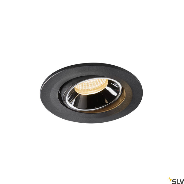 SLV NUMINOS® MOVE S, black / chrome recessed ceiling light, 3000K 55° 1005345