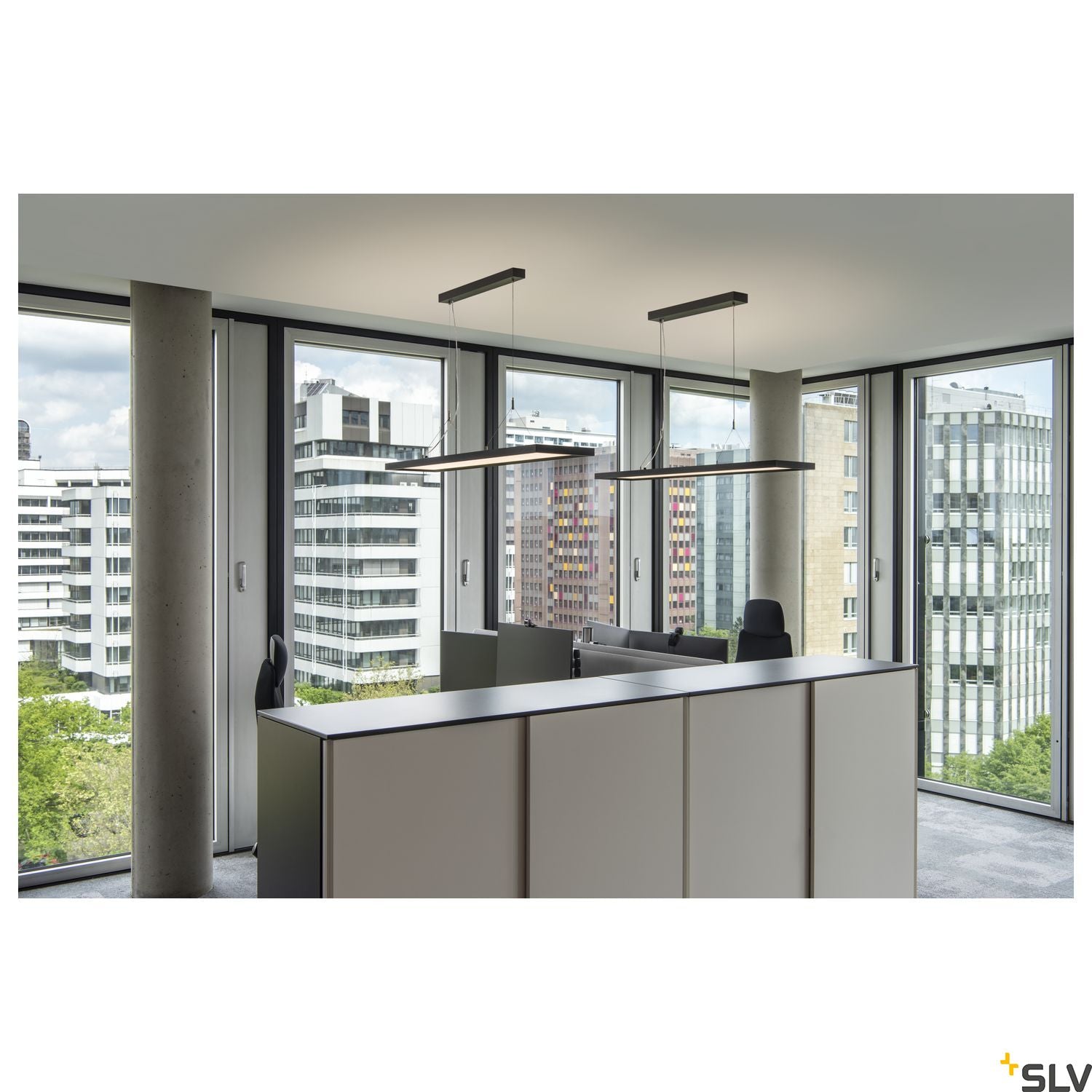 SLV WORKLIGHT DALI, black pendant light, 57W 4000K 80° 1005395