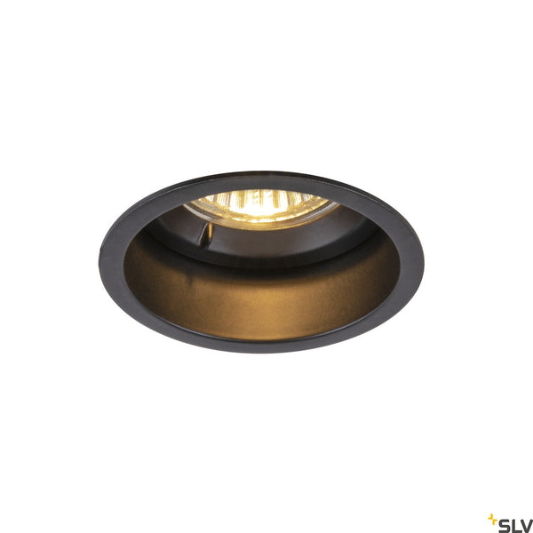 SLV HORN GU10, black recessed ceiling light, 25W blower door tested 1005435