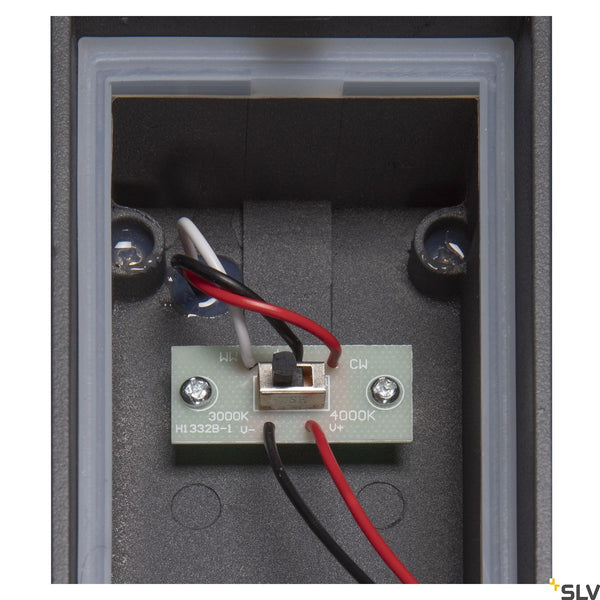 SLV BOOKAT, anthracite wall-mounted light, 15W 3000/4000K 1005443