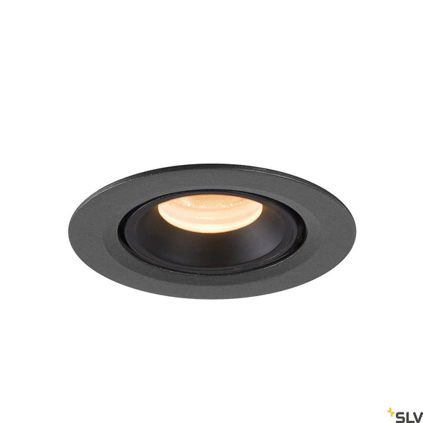 SLV NUMINOS® GIMBLE XS, black recessed ceiling light, 2700K 20° 1005813