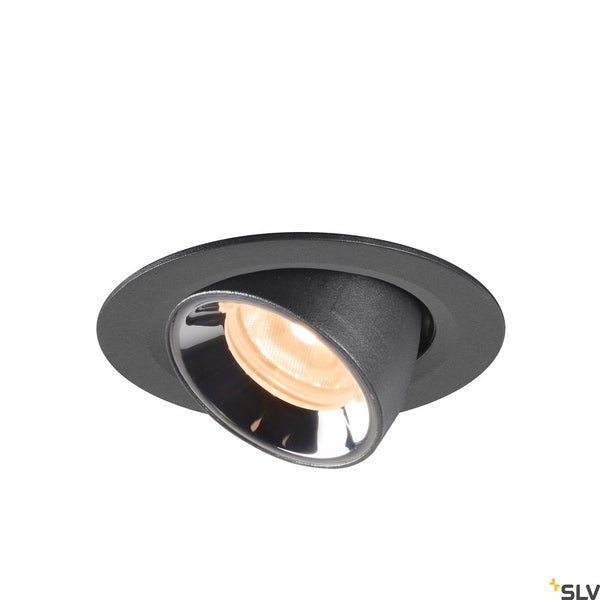 SLV NUMINOS® GIMBLE XS, black / chrome recessed ceiling light, 2700K 20° 1005815