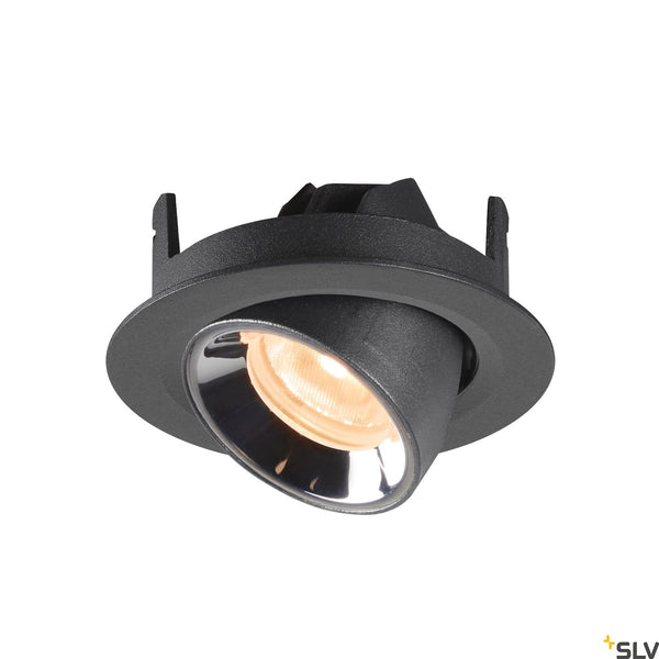 SLV NUMINOS® GIMBLE XS, black / chrome recessed ceiling light, 2700K 20° 1005815