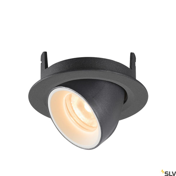 SLV NUMINOS® GIMBLE XS, black / white recessed ceiling light, 2700K 55° 1005820