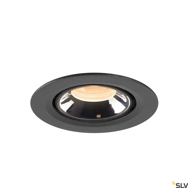 SLV NUMINOS® GIMBLE XS, black / chrome recessed ceiling light, 2700K 55° 1005821
