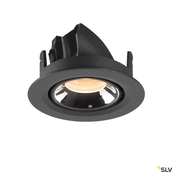 SLV NUMINOS® GIMBLE XS, black / chrome recessed ceiling light, 2700K 55° 1005821