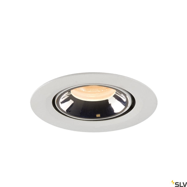 SLV NUMINOS® GIMBLE XS, white / chrome recessed ceiling light, 2700K 55° 1005830