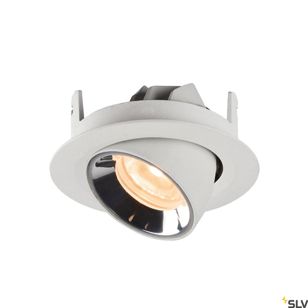 SLV NUMINOS® GIMBLE XS, white / chrome recessed ceiling light, 2700K 55° 1005830