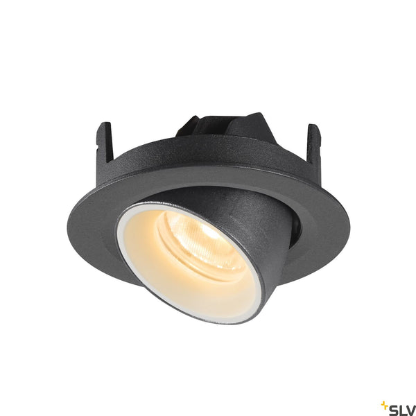 SLV NUMINOS® GIMBLE XS, black / white recessed ceiling light, 3000K 20° 1005832