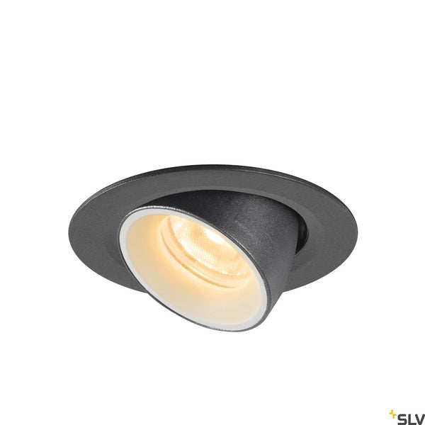 SLV NUMINOS® GIMBLE XS, black / white recessed ceiling light, 3000K 40° 1005835