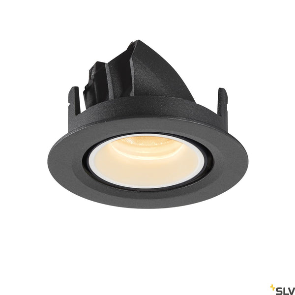 SLV NUMINOS® GIMBLE XS, black / white recessed ceiling light, 3000K 40° 1005835