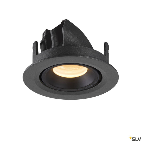 SLV NUMINOS® GIMBLE XS, black recessed ceiling light, 3000K 55° 1005837