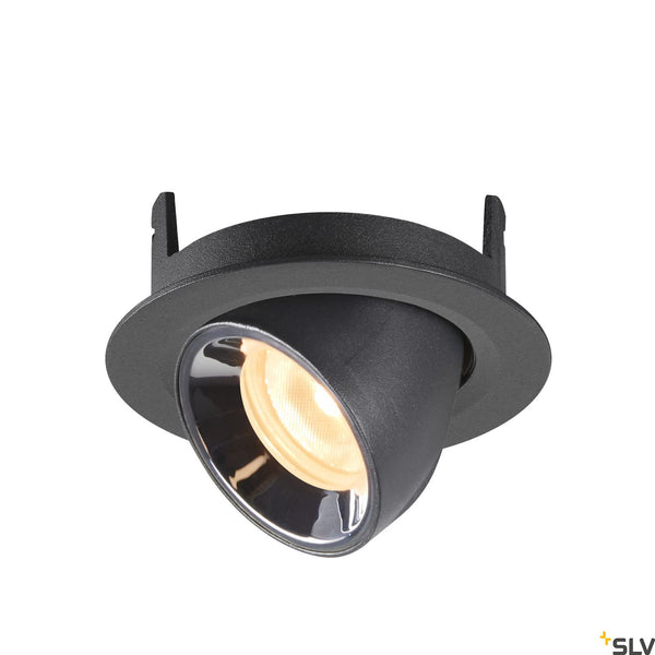 SLV NUMINOS® GIMBLE XS, black / chrome recessed ceiling light, 3000K 55° 1005839