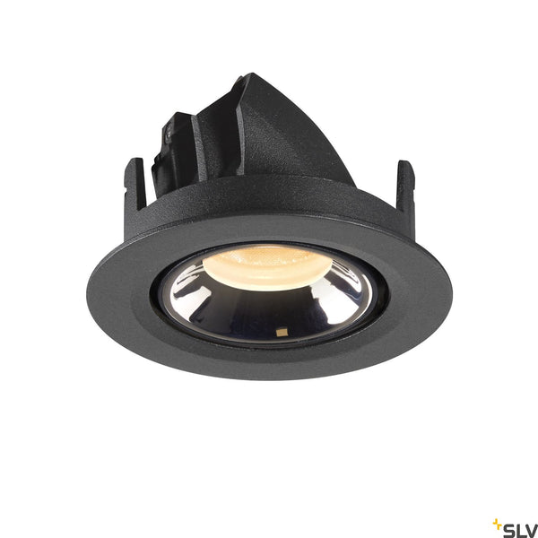 SLV NUMINOS® GIMBLE XS, black / chrome recessed ceiling light, 3000K 55° 1005839
