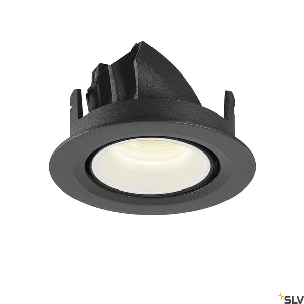 SLV NUMINOS® GIMBLE XS, black / white recessed ceiling light, 4000K 20° 1005850