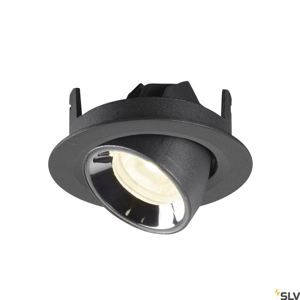 SLV NUMINOS® GIMBLE XS, black / chrome recessed ceiling light, 4000K 40° 1005854
