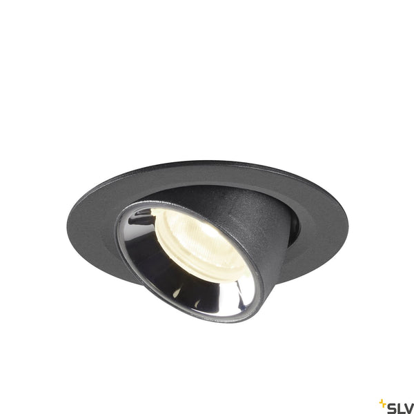SLV NUMINOS® GIMBLE XS, black / chrome recessed ceiling light, 4000K 55° 1005857
