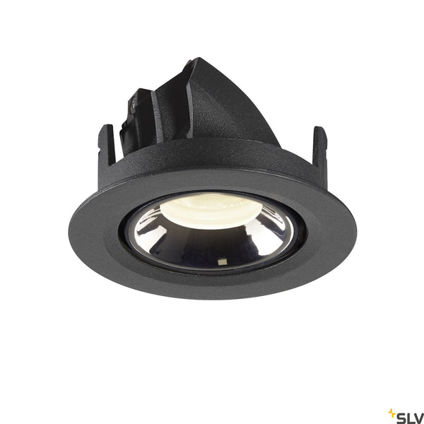 SLV NUMINOS® GIMBLE XS, black / chrome recessed ceiling light, 4000K 55° 1005857