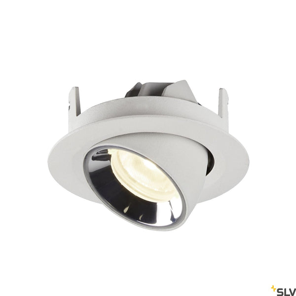 SLV NUMINOS® GIMBLE XS, white / chrome recessed ceiling light, 4000K 55° 1005866