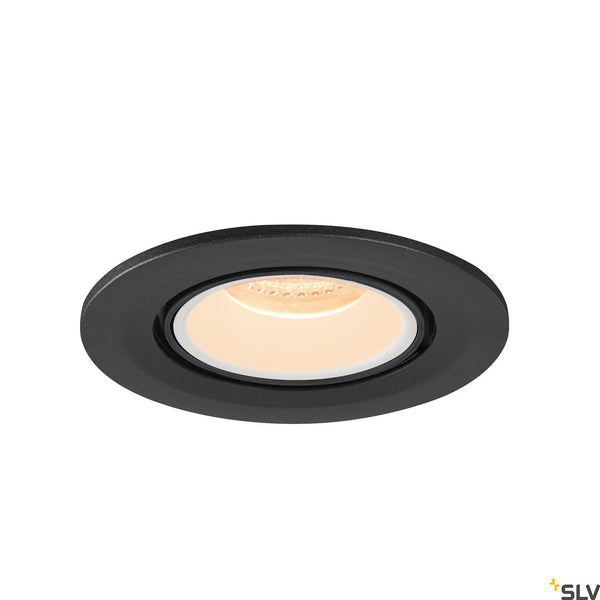 SLV NUMINOS® GIMBLE S, black / white recessed ceiling light, 2700K 20° 1005868