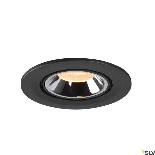 SLV NUMINOS® GIMBLE S, black / chrome recessed ceiling light, 2700K 20° 1005869
