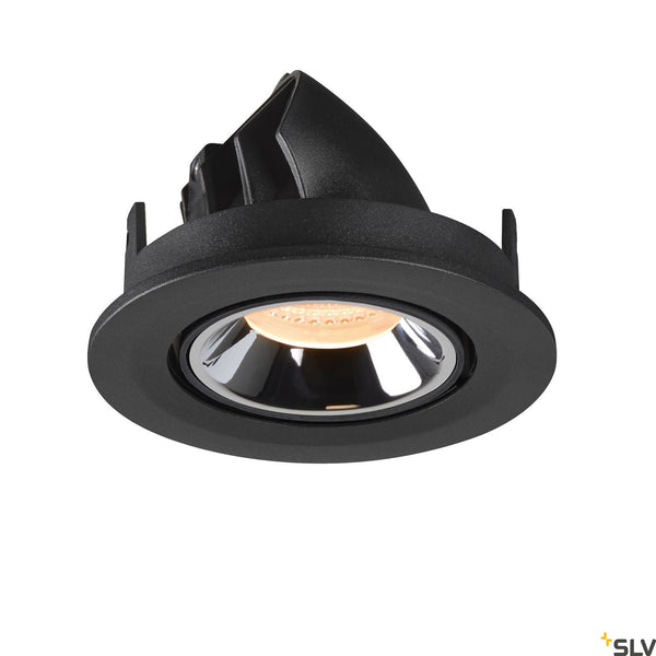 SLV NUMINOS® GIMBLE S, black / chrome recessed ceiling light, 2700K 20° 1005869