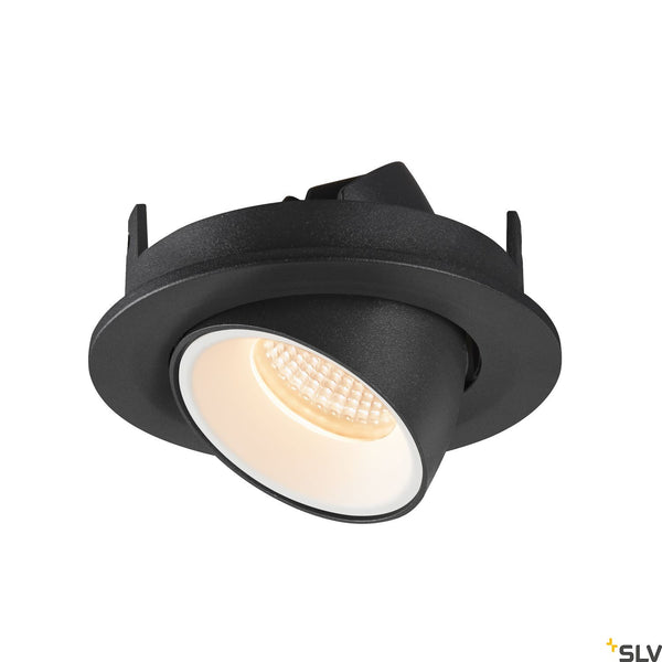 SLV NUMINOS® GIMBLE S, black / white recessed ceiling light, 2700K 55° 1005874